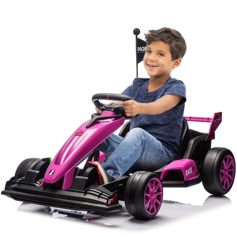 Go Kart Electric Ride on Car - Pink