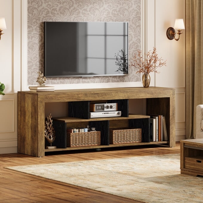 63" TV Stand for Up to 70" TVs, Entertainment Center with Storage