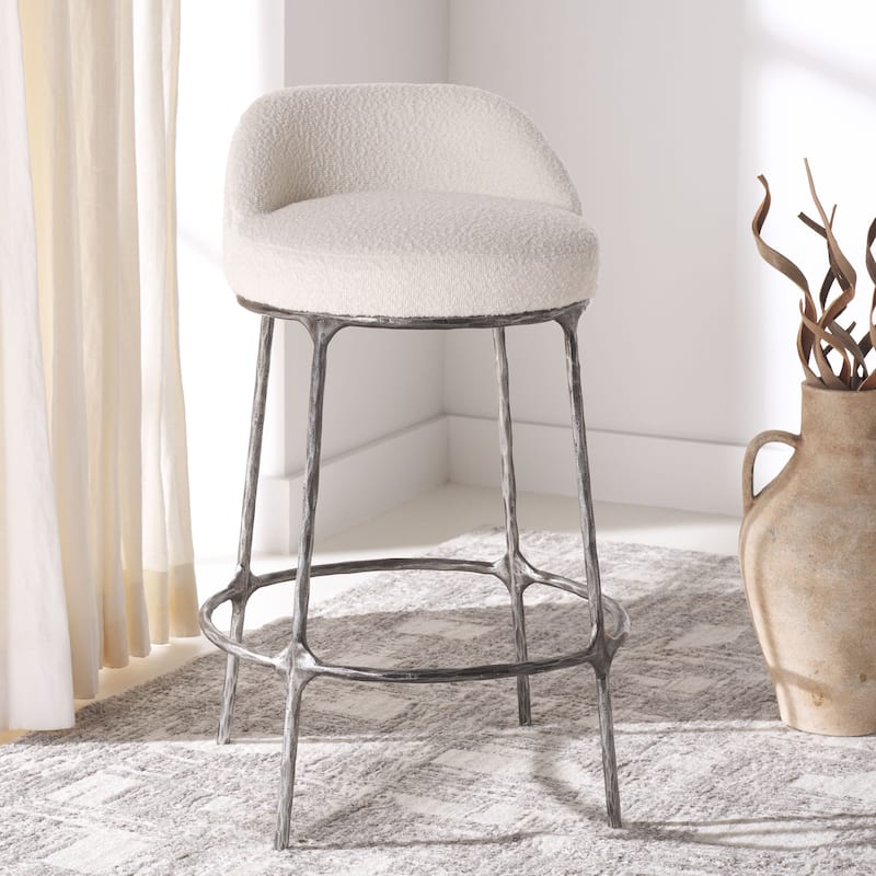 SAFAVIEH Couture Christl 31-inch Counter Stool (Fully Assembled) - 21.3 In. W x 22 In. D x 31.3 In. H - 21"Wx22"Dx31"H