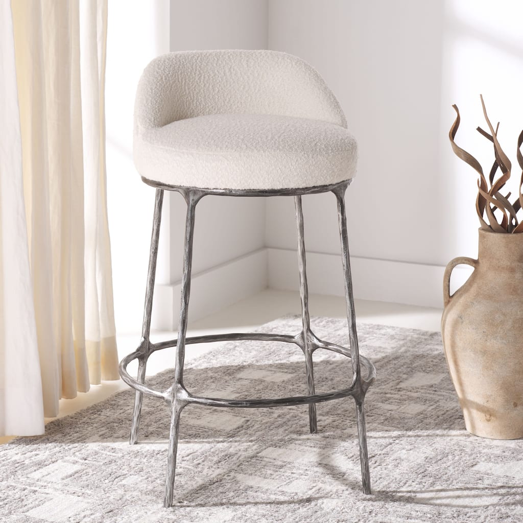 SAFAVIEH Couture Christl 31-inch Counter Stool (Fully Assembled) - 21.3 In. W x 22 In. D x 31.3 In. H - 21"Wx22"Dx31"H