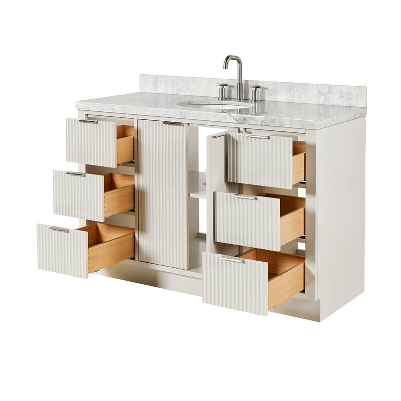 Ariel P55CWOVO Milan 55" Free Standing Single Oval Basin Vanity Set