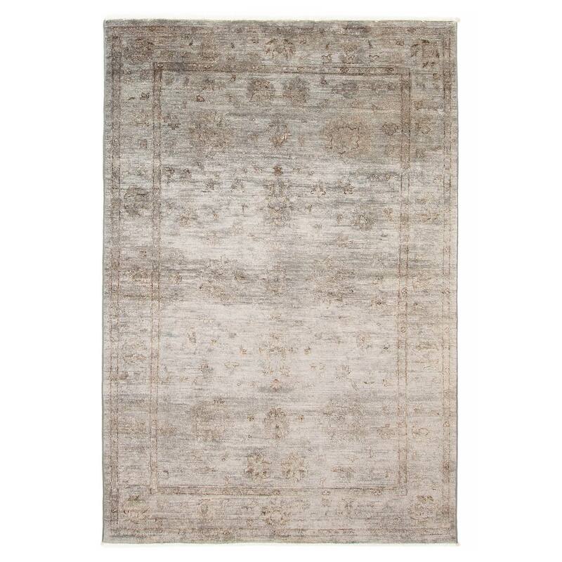 ECARPETGALLERY Hand-knotted Vibrance Grey Wool Rug - 4'3 x 6'6 - Dark Grey - 4'3 x 6'6