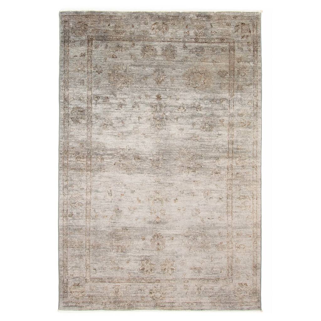 ECARPETGALLERY Hand-knotted Vibrance Grey Wool Rug - 4'3 x 6'6