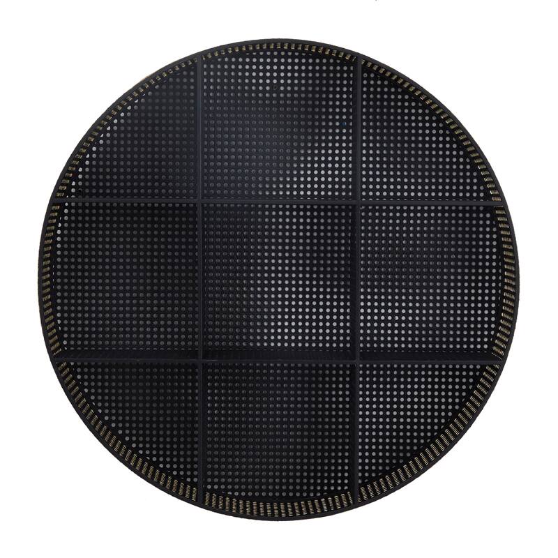 Black Metal Round 8 Cubbies Wall Shelf - 32"W, 32"H