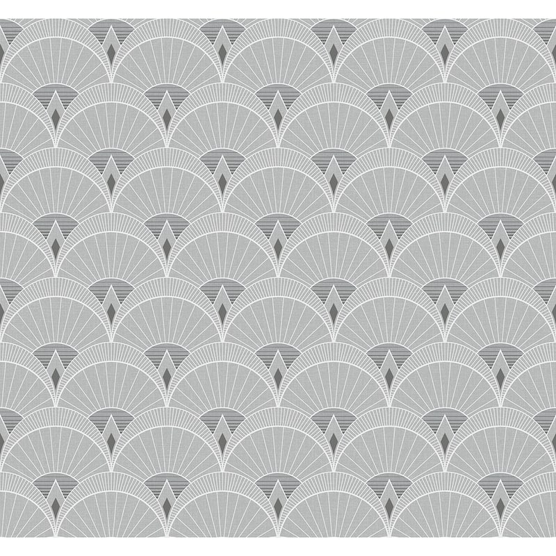 Seabrook Designs Chrysler Arches Nonwoven Unpasted Wallpaper - 27 in. W x 27 ft. L - Argos Grey