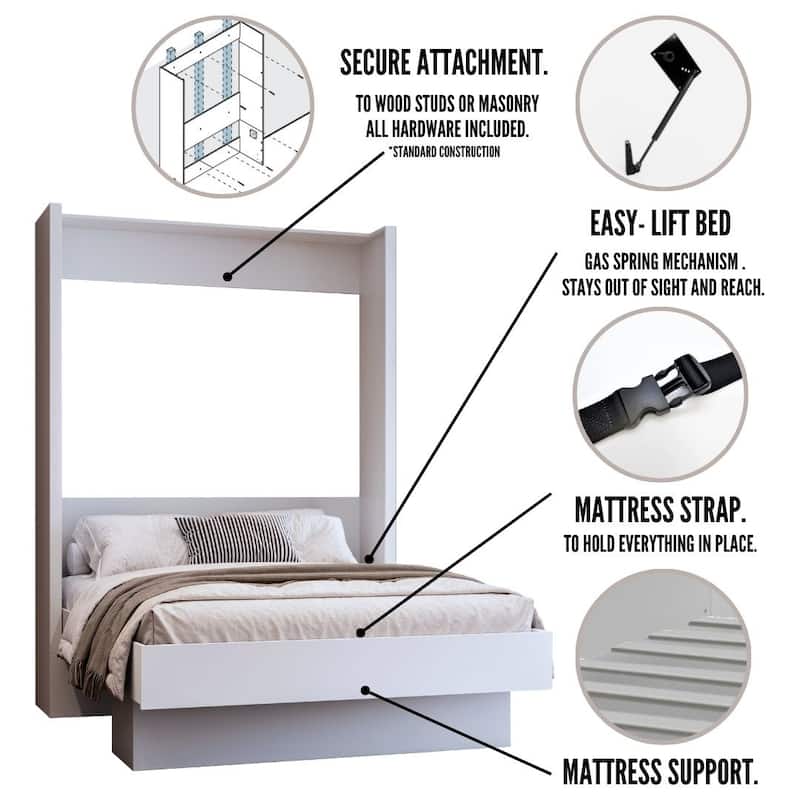 Oakland Living Easy Lift Brazilian Full Contemporary Murphy Bed with Shelf