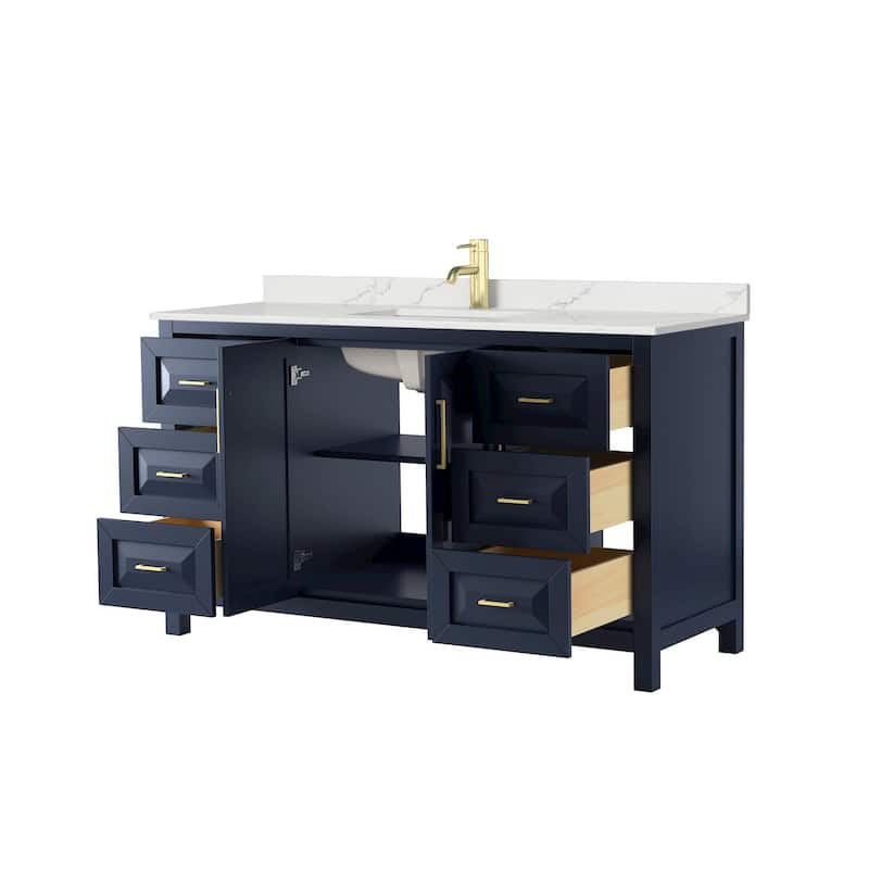 Daria 60-inch Single Vanity, Single Hole Quartz Top