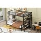 preview thumbnail 4 of 13, Metal Twin over Full Bunk Bed with Storage Staircase and Open Wardrobe for Home