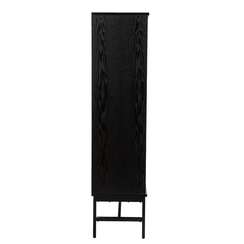 SEI Furniture Halbrent Modern Farmhouse Black Cabinet