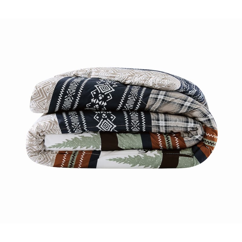 Mossy Oak Rock Ledge Creek Stripe Comforter - Full - Queen