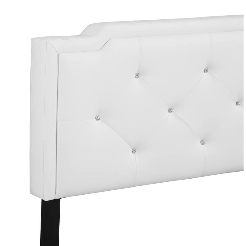 Modern Queen Bed with Tufted Headboard, White Finish, Easy Assembly, One-Box Delivery