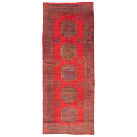 ECARPETGALLERY Hand-knotted Konya Anatolian Red Wool Rug - 4'7 x 11'9