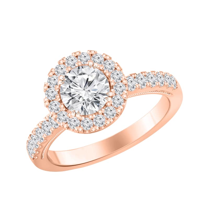 Auriya 14k Gold 1 1/2ctw Round Halo Diamond Engagement Ring (H-I, I1-I2)