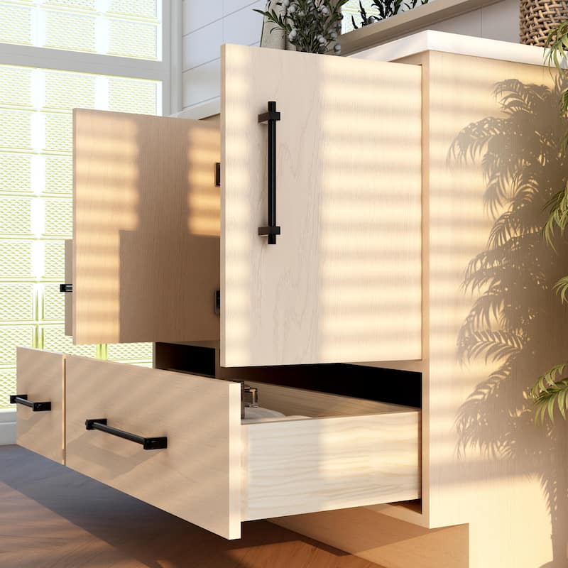 Victoria 42'' Left Drawer Freestanding Vanity with Reinforced Acrylic Sink - 41.5