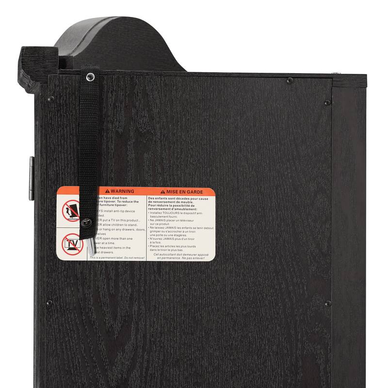 GDFStudio - Storage Corner Curio Cabinet with Lighted Glass Shelves