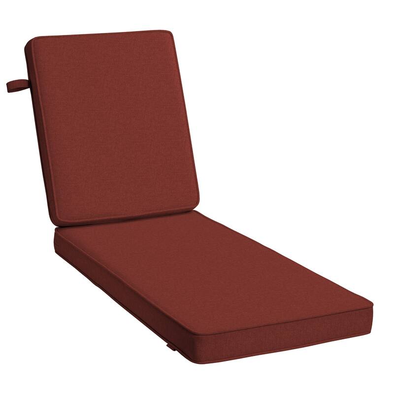ARDEN Foam Outdoor Double Welted Chaise Lounge Cushion, 21 x 72 - Chili Pepper Red Woven Solid