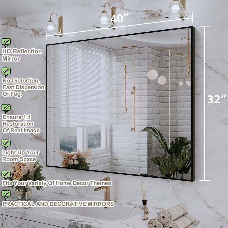 QuivaraView Wall Mounted Aluminum Frame Bathroom Vanity Mirror