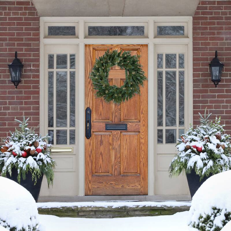 Real Touch™️ Blue Spruce Artificial Christmas Wreath 36" Clear Lights