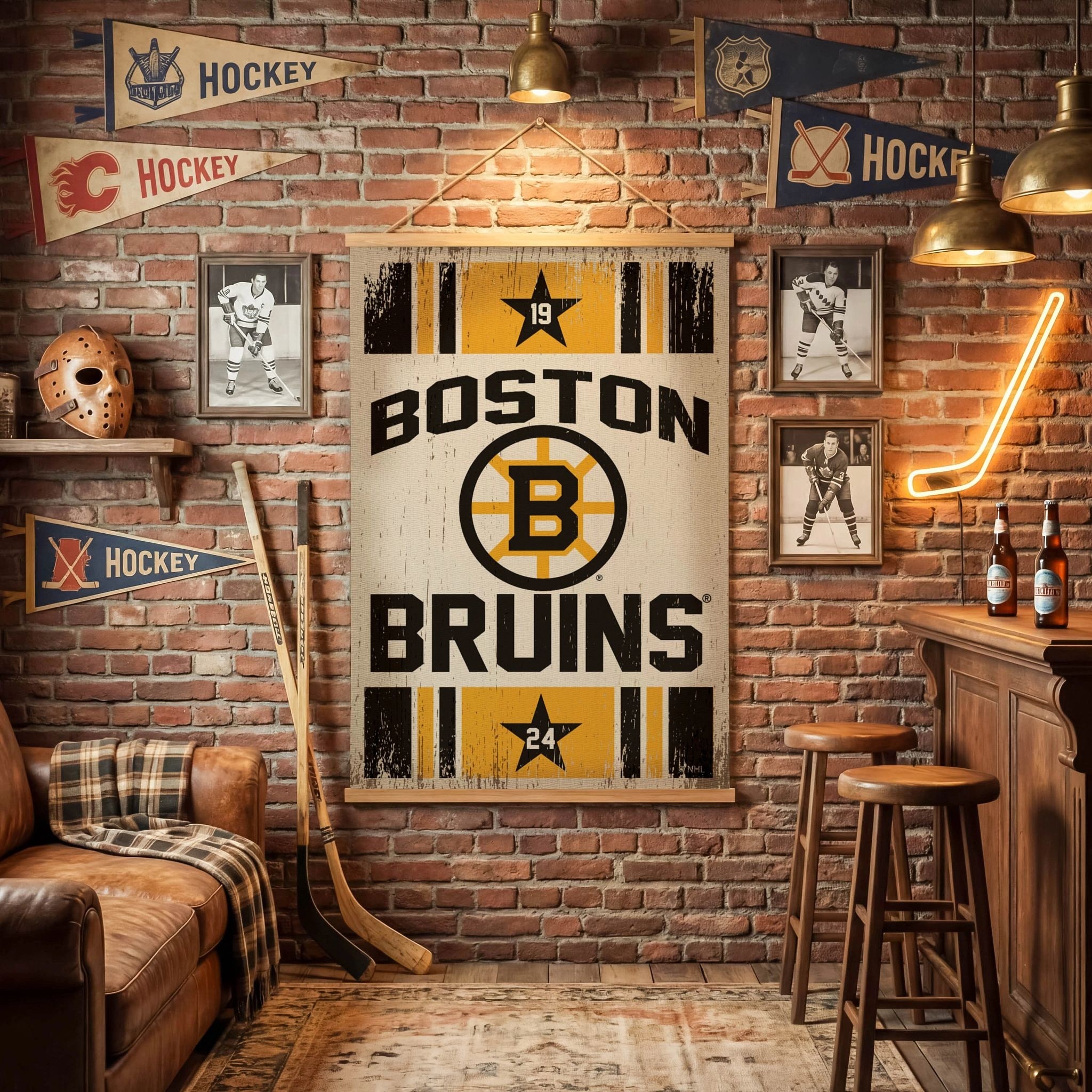 Boston Bruins Canvas Wall Tapestry