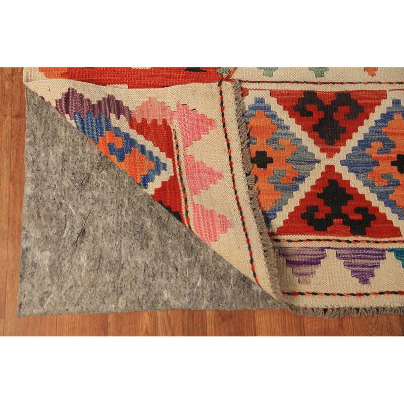 Kilim Oriental Large Rug Flatweave Tribal Multi Wool Carpet - 9'10"x 16'1"