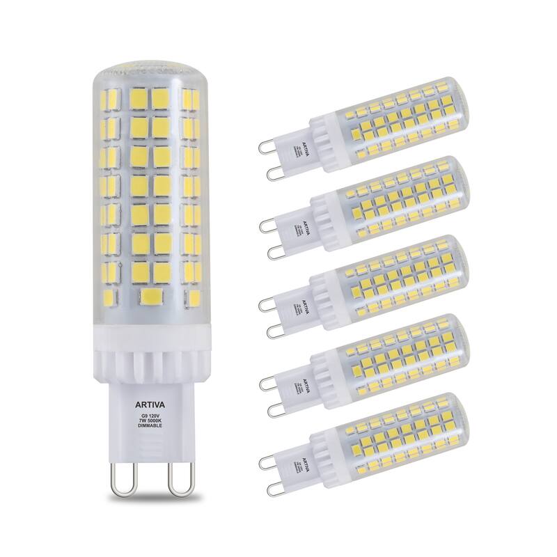 Artiva USA 7W G9 Dimmable LED Light Bulb, 5000K Daylight (Set of 6) - 2.3 inch