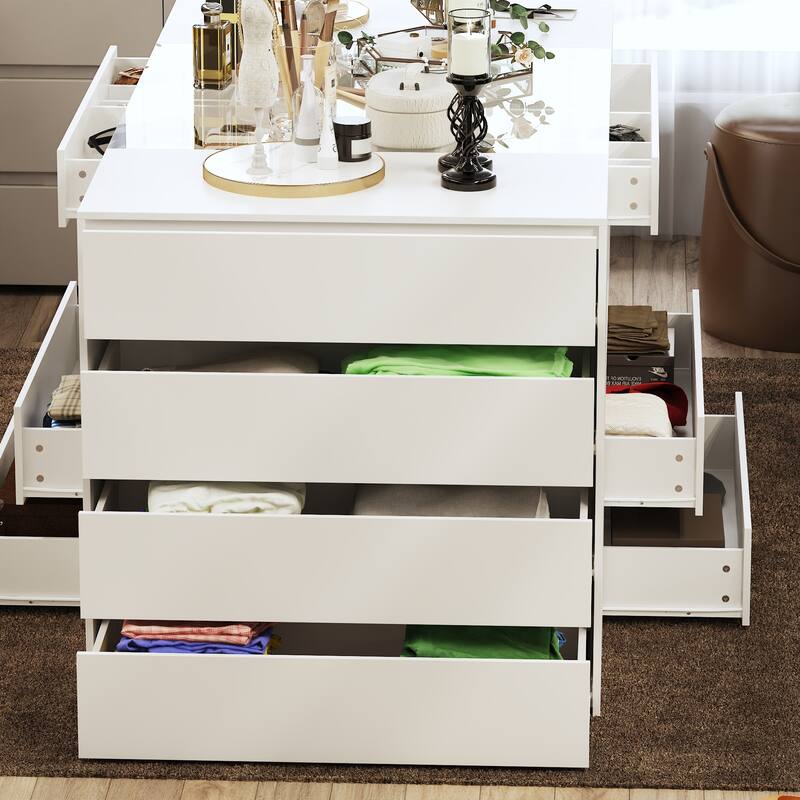 Multi-Functional Dressing Room Storage Island with Ample Drawer Space