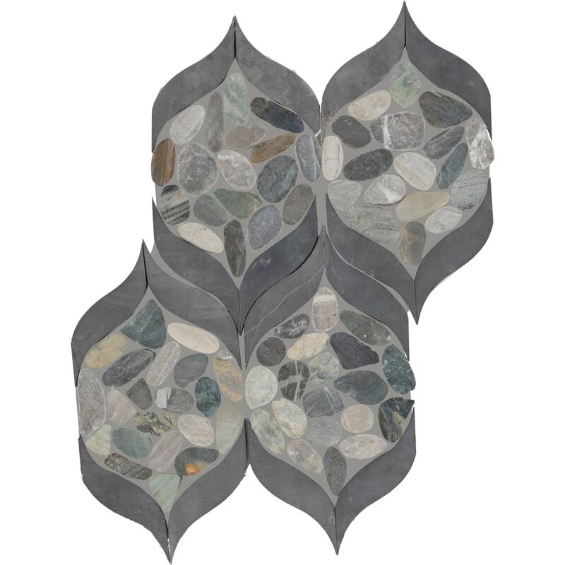 Daltile Pebble Oasis Natural Stone Petal Pebble Mosaic 15" x 11" (11 PC per Carton) (8.47 SQFT per Carton) - N/A - Coastal