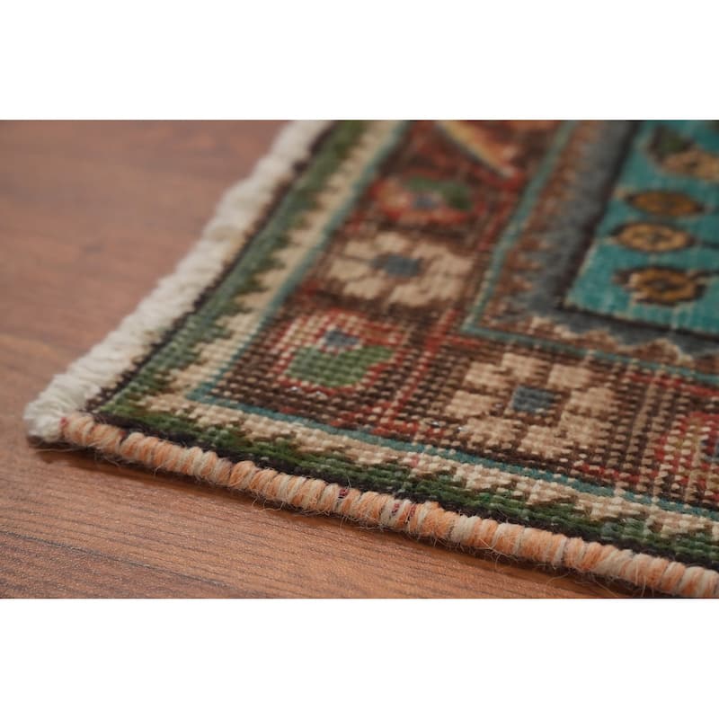 Hand Knotted Oriental 100% Wool Carpet Traditional Floral Oranges & Rust Tabriz Area Rug - 5' 3'' X 3' 2''