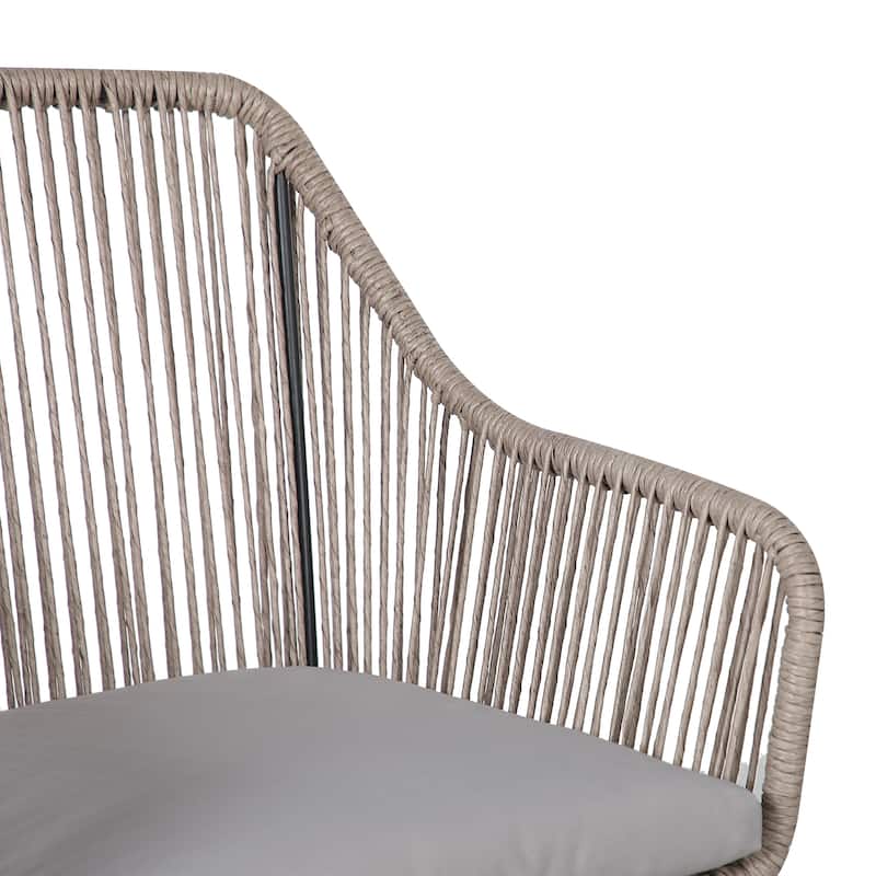 9-Piece Expandable Aluminum Patio Dining Set with PE Twisted Rattan Chairs & Polyester Cushions