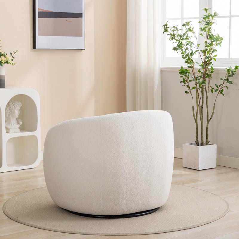 SEYNAR Modern Glam Upholstered 360 Degree Swivel Accent Armchair