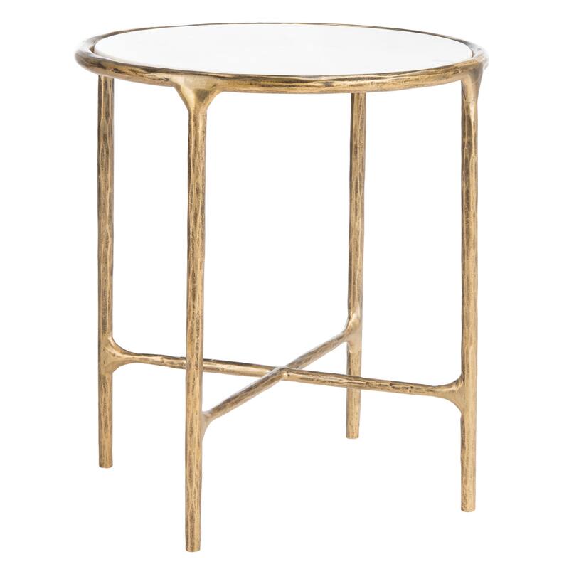 SAFAVIEH Couture Saliha Forged Metal Round End Table - 18" W x 18" L x 20" H - 18"W x 18"D x 20"H