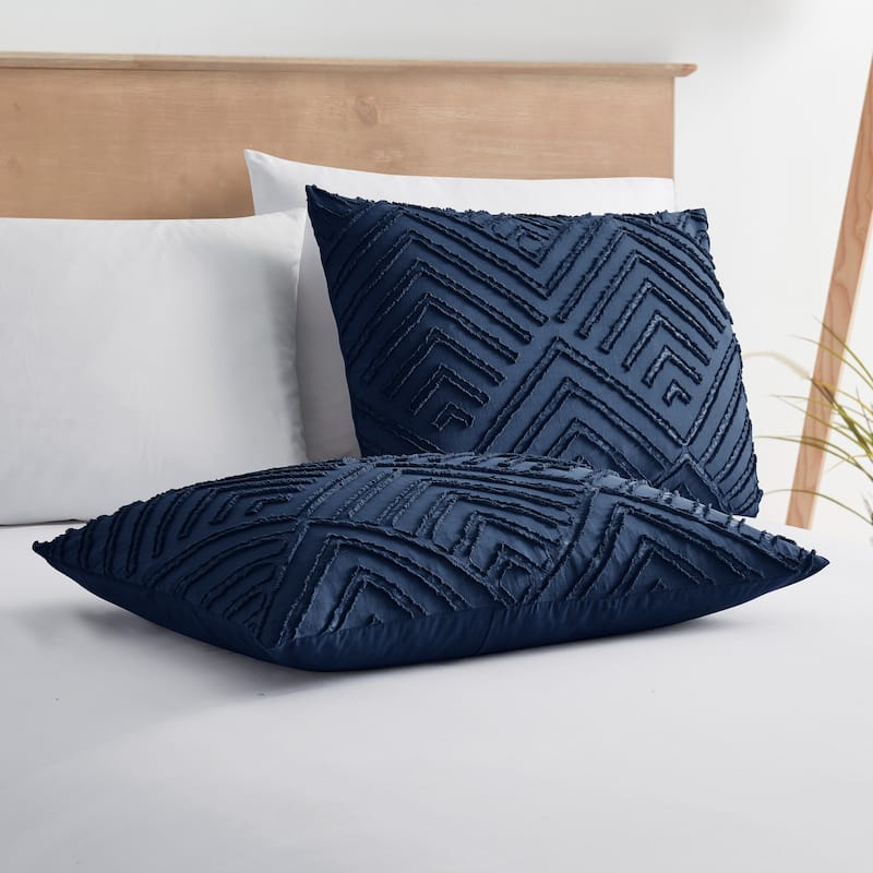 Nestl Boho Tufted Embroidery Double Brushed Duvet Cover with Button Closure