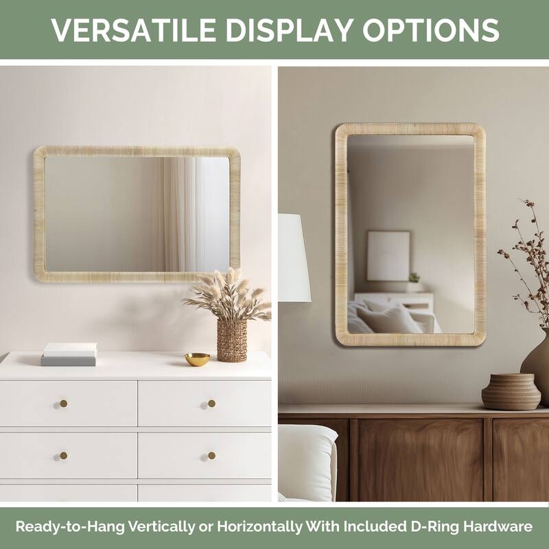 INK IVY Nova Natural Rattan Wall Mirror