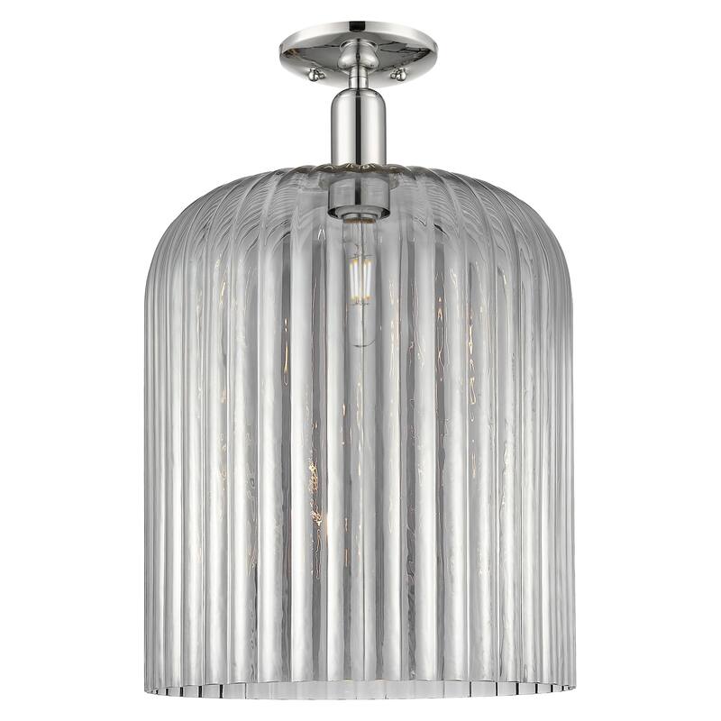 Innovations Lighting 716-1C-G559-12SM Bridal Veil 12" Wide Semi-Flush - Polished Nickel