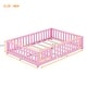 preview thumbnail 2 of 26, Full Size Kids Floor Bed with Guardrails and Door
