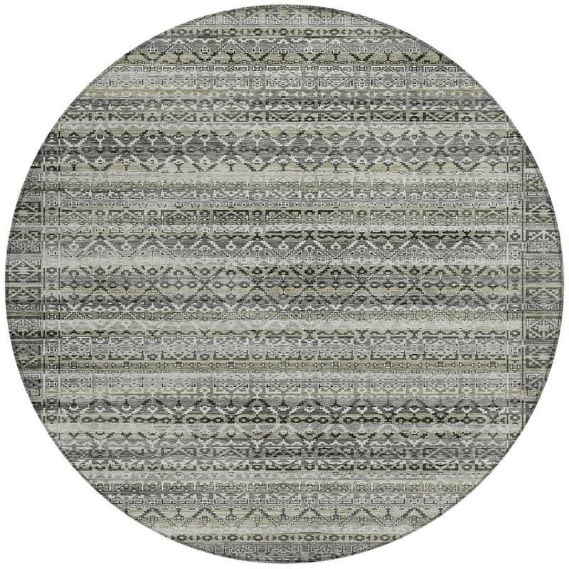 HomeRoots Striped Transitional Rectangle Outdoor Rug