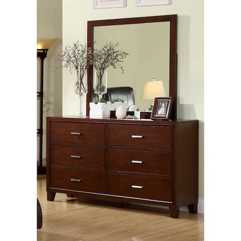 Furniture of America Malt Cherry 40-inch 2-piece Dresser and Mirror Set