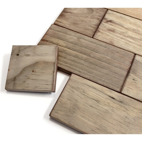 Shop Salvaged Wood Bricks Pattern Block-Weathered Wood 13 ...