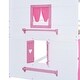 preview thumbnail 20 of 18, Full Size Bunk Wood House Bed with Elegant Windows, Sills and Tent-Pink+White