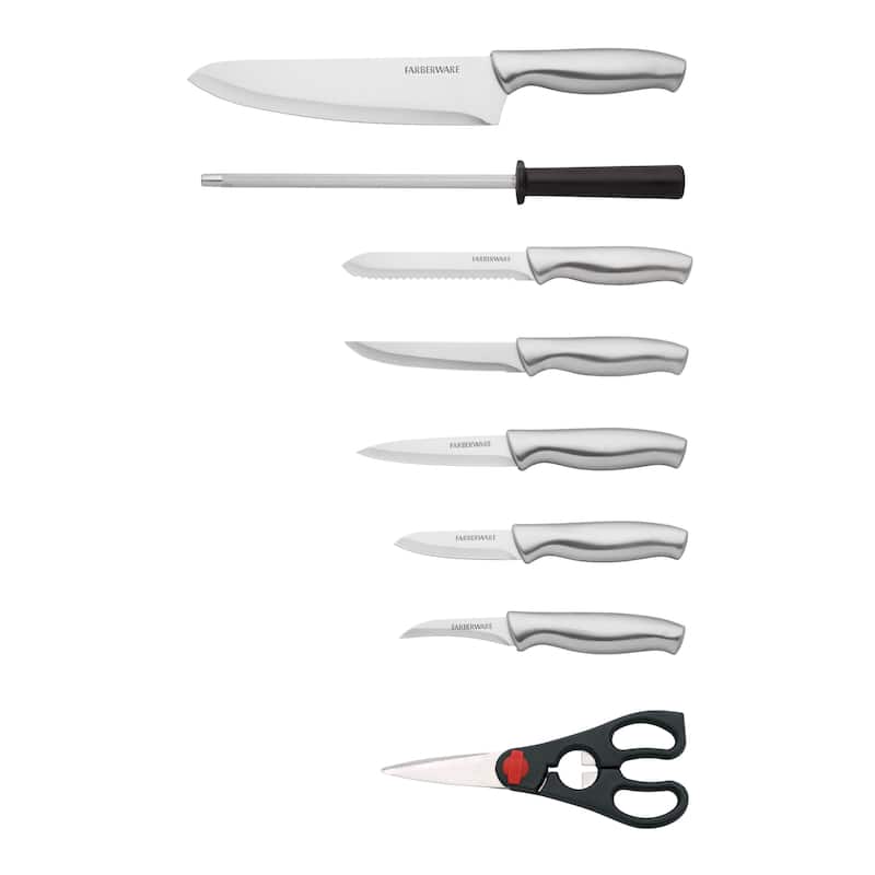 Farberware 12 Piece Stainless Steel Cutlery Set with Black Block - N/A