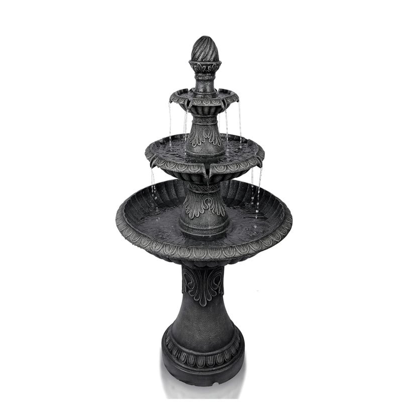 Classic Bird Bath 3-Tier Water Fountain Weather Resistant with Pump