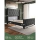 preview thumbnail 49 of 48, Hansabenne Solid Wood Bed Frame Queen and King Platform Bed Frame with Headboard White and Gray
