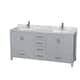 Option Gray / White Carrara Marble Top / Brushed Chrome