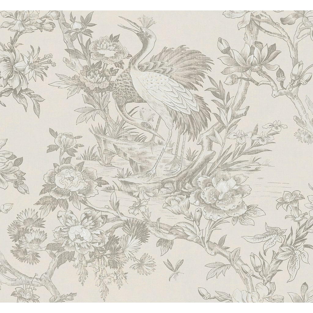 Seabrook Designs Richmond Hill Crane Unpasted Wallpaper