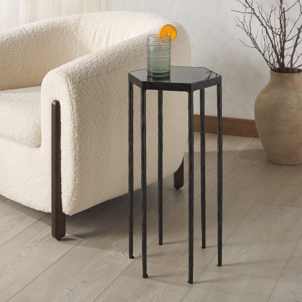 SAFAVIEH Couture Galvin Marble Top Drink Table - 11"W x 12"D x 24"H