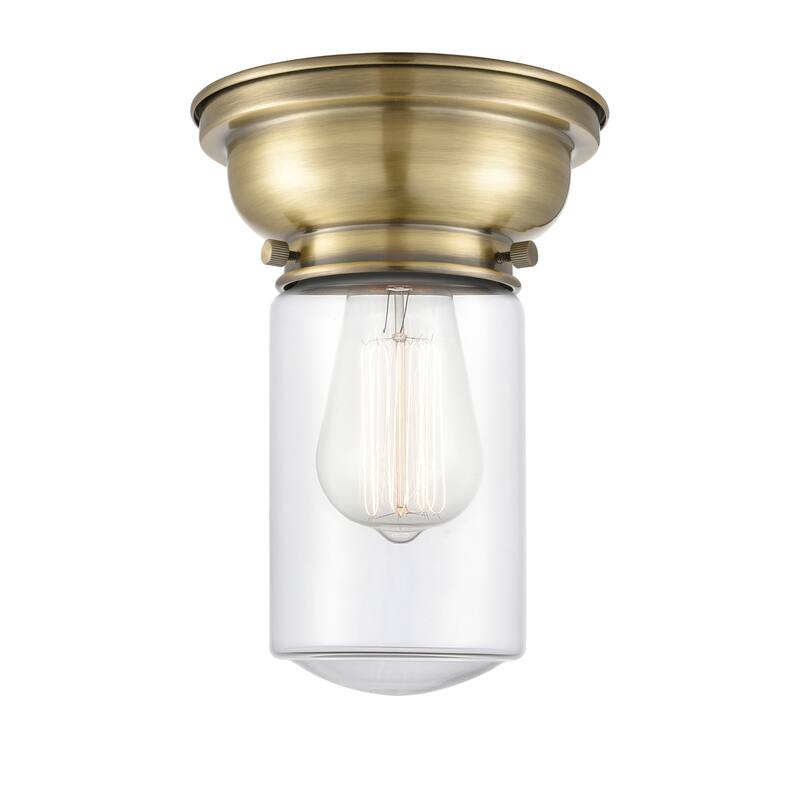Innovations Lighting Dover 6" Wide Convertible Flush Mount Ceiling - Antique Brass / Clear