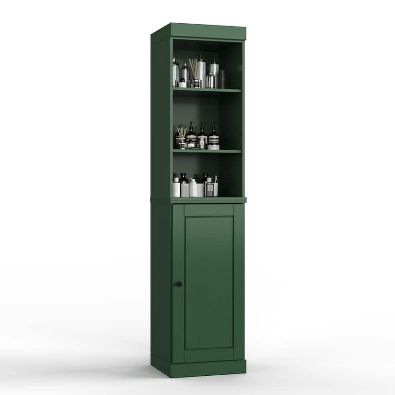 Palace Imports 100% Solid Wood 16.5" Bathroom Storage Cabinet with Solid Doors and Adjustable Shelves