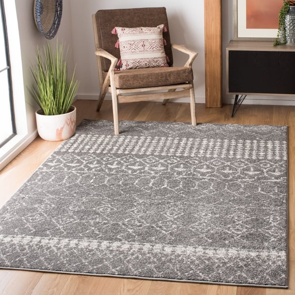 slide 2 of 2, SAFAVIEH Tulum Giorgina Rustic Moroccan Boho Tribal Rug - Grey/Ivory - 4' x 6'