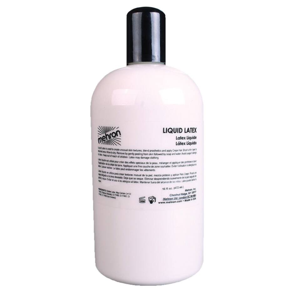 White and Black Liquid Latex Unisex Adult Halloween Makeup Prop 4.5 oz.