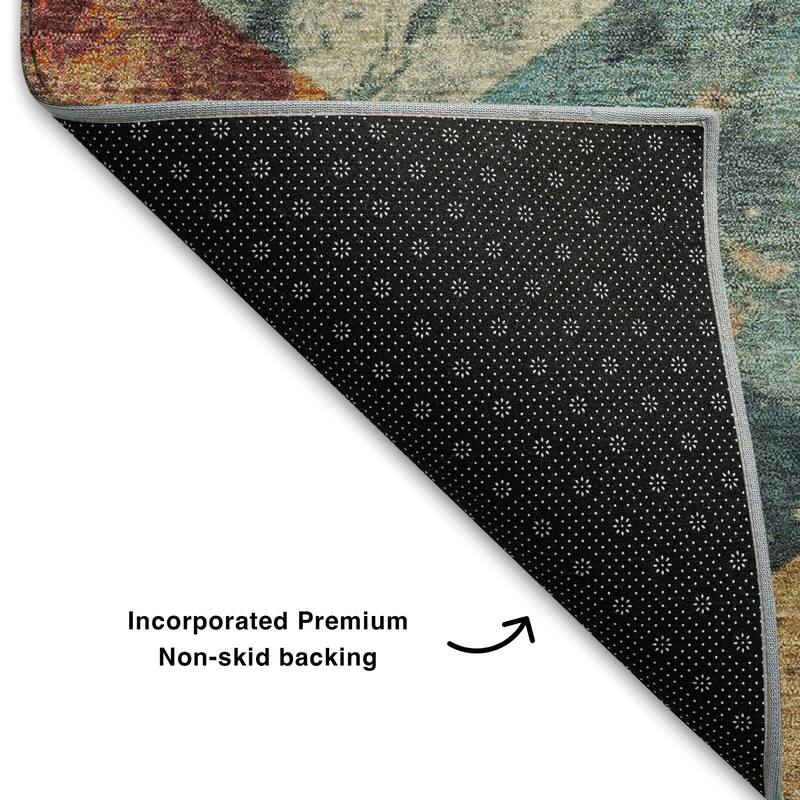 Premium Washable Super Soft Contemporary Diamonds Mayfield Rug